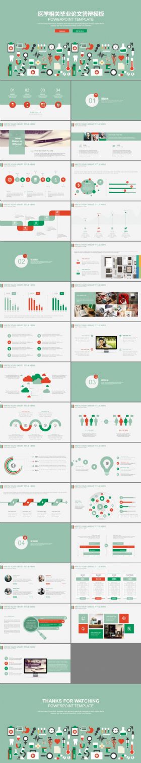 医学相关毕业论文答辩PPT模板
