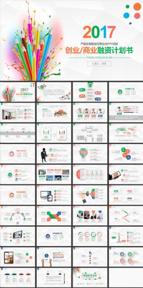 多彩教育创业商业融资计划书ppt模板