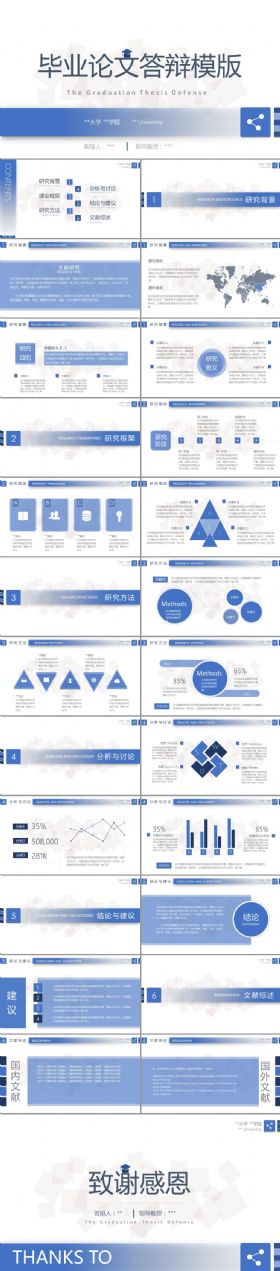 清新毕业论文答辩PPT模板