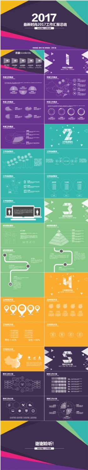 2016工作总结工作汇报最新时尚PPT模板