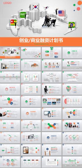 国际跨国公司创业融资计划书ppt模板