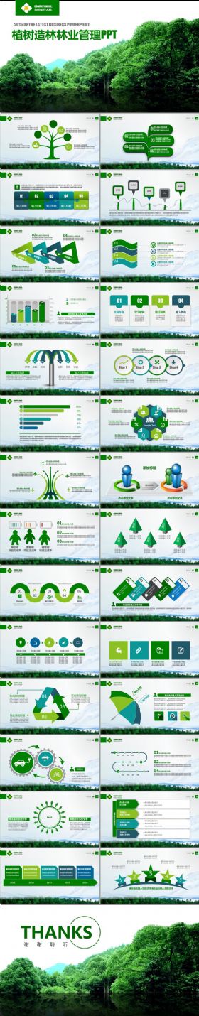 绿色环保植树造林林业管理保护自然PPT模板