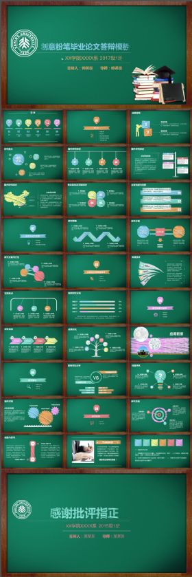 创意 粉笔 毕业答辩 项目汇报模板