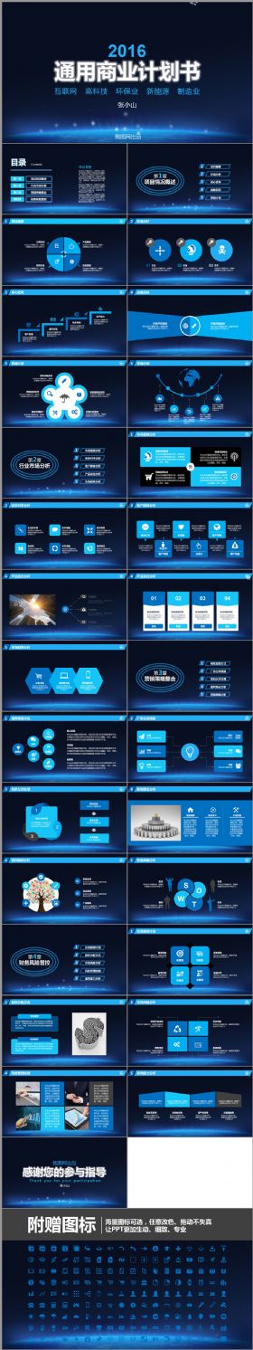 蓝色星空商业计划书PPT