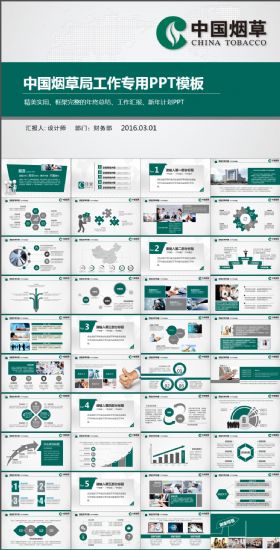 中国烟草局工作专用总结计划PPT模板