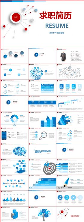 唯美简约个人求职简历PPT模板