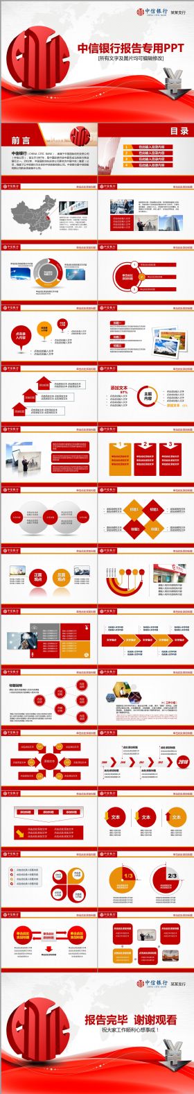 中信银行中信理财报告总结PPT模板