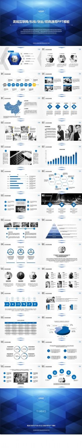 高端简约互联网科技行业商务电商PPT模板