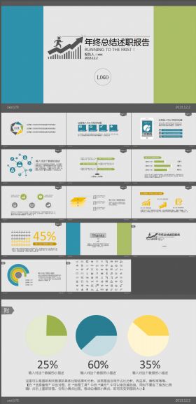 逼格年终总结汇报PPT模板