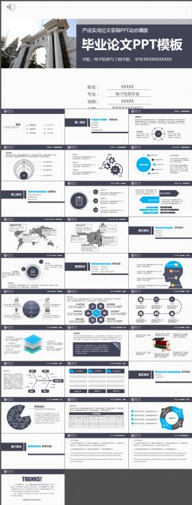 沉稳黑毕业论文答辩PPT模板