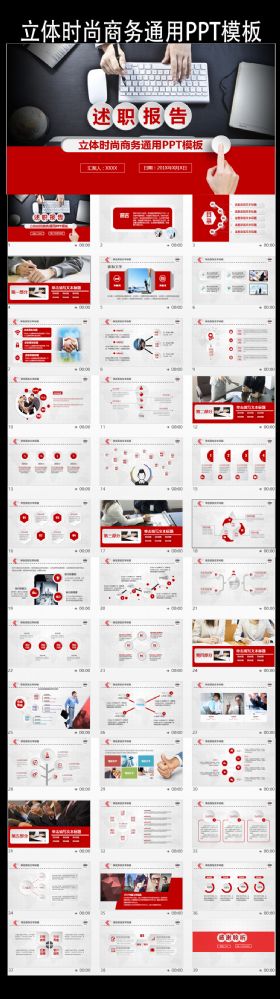 商务企业述职报告年终总结PPT模板