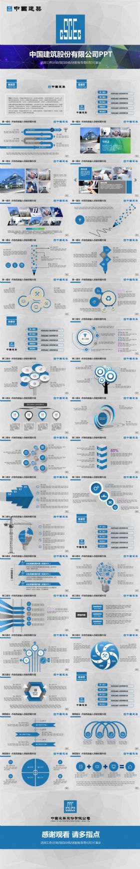 中国建筑中建房地产行业通用简介总结计划报告PPT模板