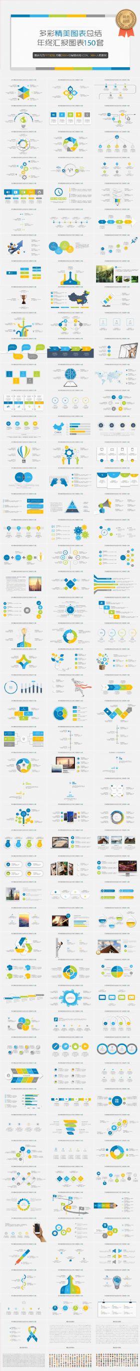 150套清爽配色商务年终总结图表合集包（第四季）