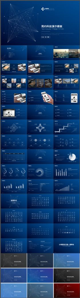 精致点线科技感商务PPT模板