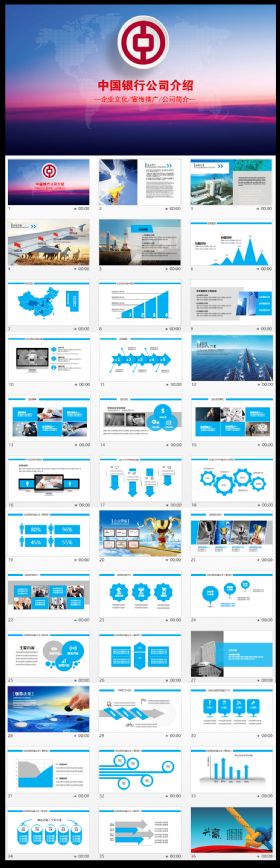 中国银行工作总结PPT模板