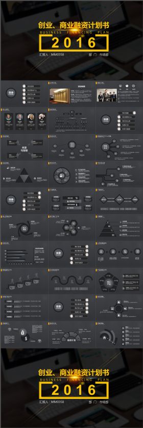 创业商业融资计划书PPT模板