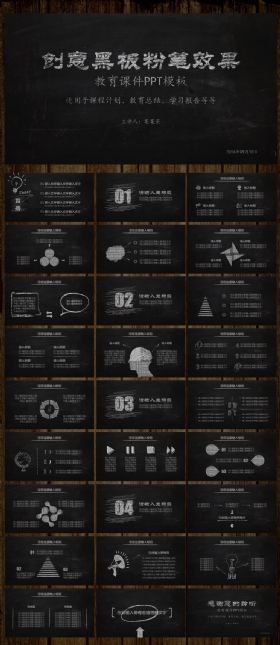 黑板粉笔效果教育汇报PPT