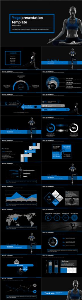 【最新时尚】瑜伽健身健康黑色简洁创意商务汇报PPT