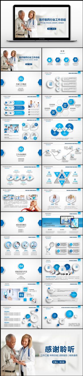 医疗医药行业工作总结ppt模板