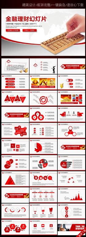 财务总结报告算盘背景幻灯片PPT
