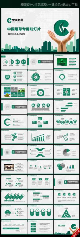 大气简约中国烟草局烟草公司工作PPT