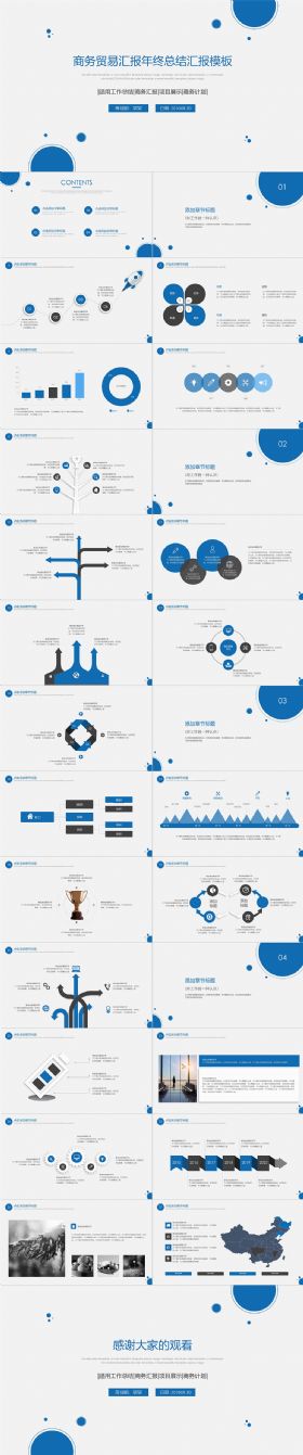 商务贸易汇报年终总结汇报PPT模板