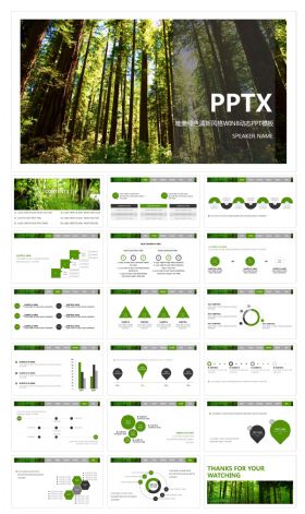 欧美唯美绿色清新风格WIN8动态PPT模板
