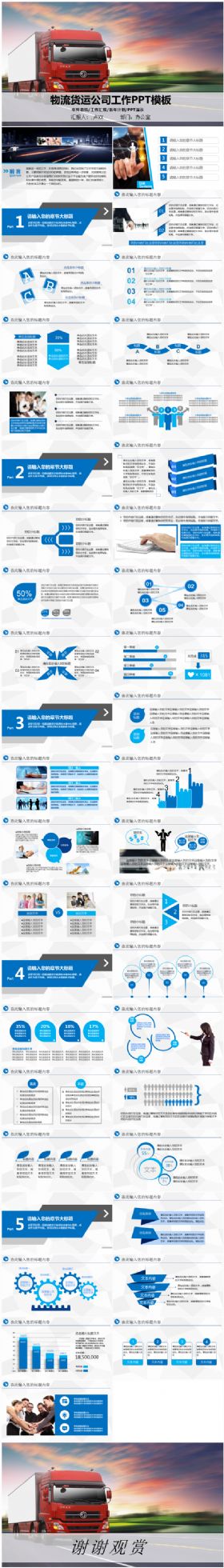 物流货运公司工作汇报产品推介通用PPT模板