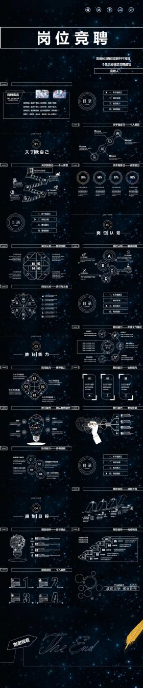 高端极简IOS风框架完整竞聘个人简历岗位竞聘述职报告转正应聘