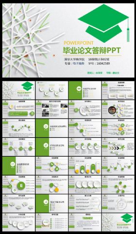 绿色清淡毕业论文答辩PPT