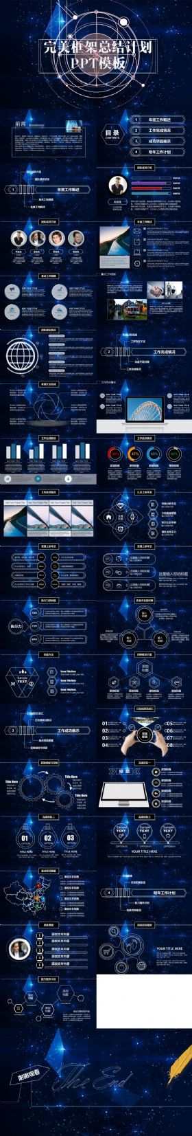 极简IOS星空震撼工作总结汇报工作计划述职报告年终总结PPT