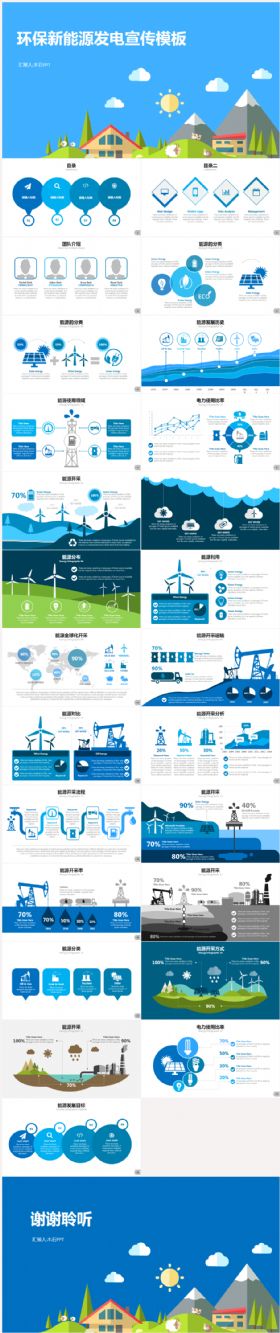 环保新能源通用PPT模板【精品信息图】