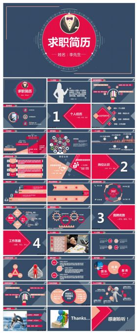 高端质感个人简历竞聘动态PPT模板