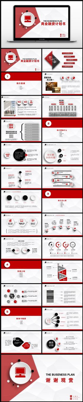 红色商业项目投资计划书模板