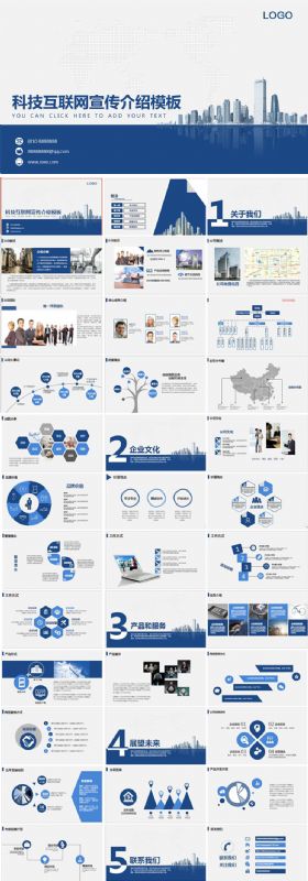2016科技互联网企业宣传介绍ppt模板