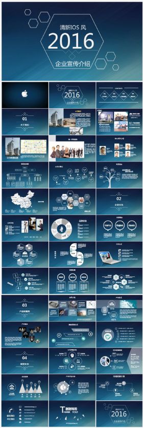 清新iOS风格企业文化宣传ppt模板