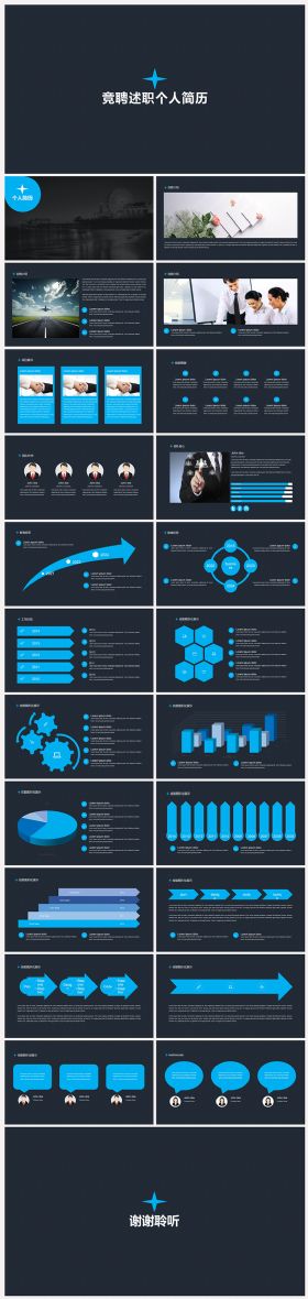 【精品】稳重个人求职竞聘简历PPT模板