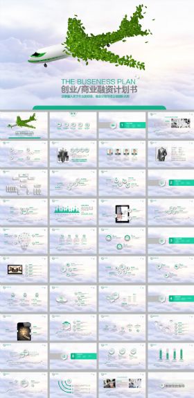蓝色航空运输创业融资计划书ppt模板