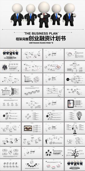 团队合作共赢创业融资计划书ppt模板