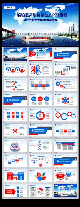 港口码头交通运输集装箱物流PPT模板