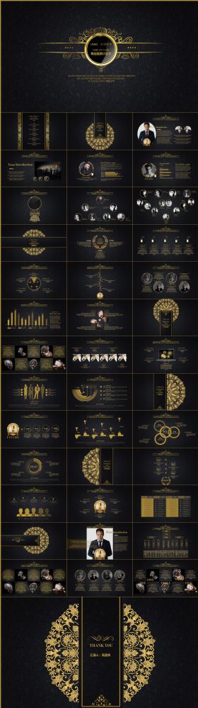 高端欧式黑金商业融资计划书商务通用ppt模板