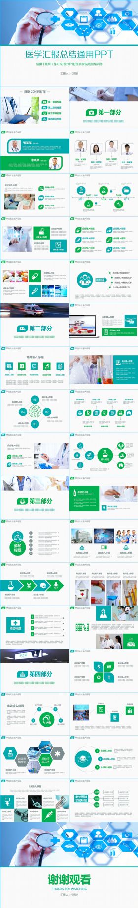 医学PPT工作报告医疗护理查房模板