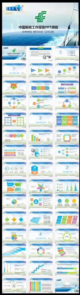 中国邮政工作总结汇报PPT模板