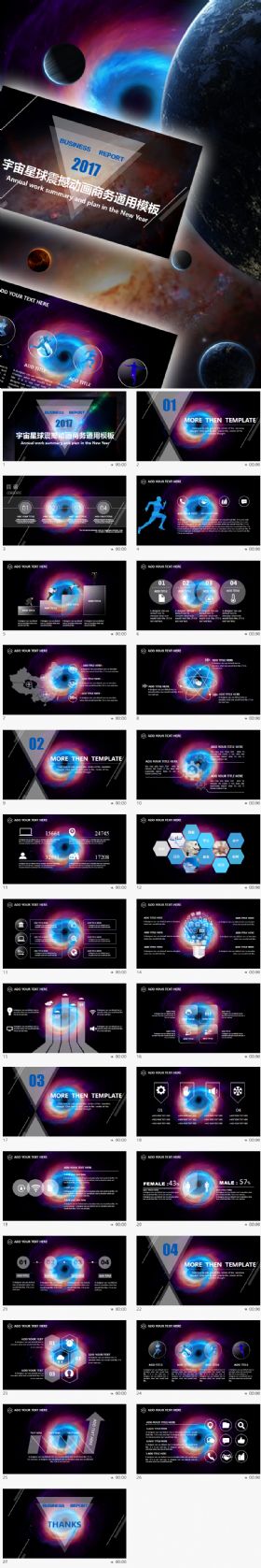 宇宙星球气势动画总结计划汇报融资商用通用模板