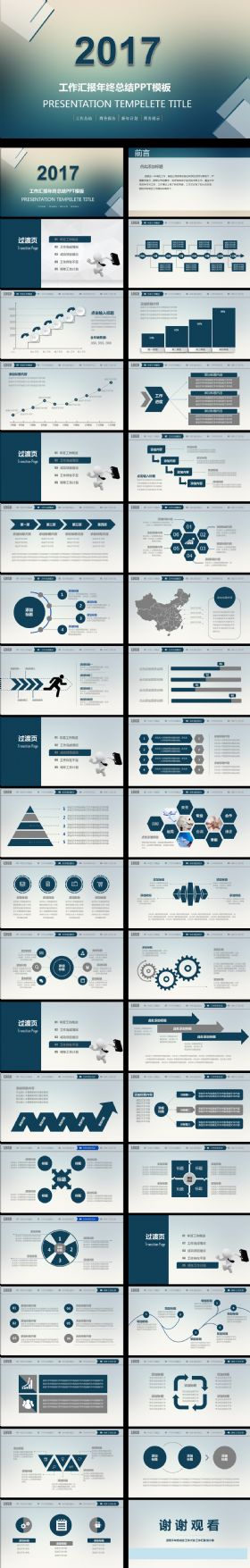 工作汇报年终总结计划PPT模版