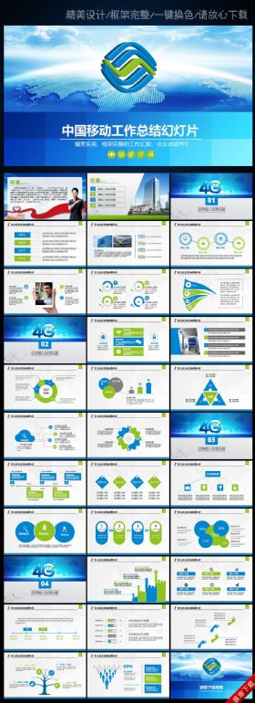中国移动通信公司工作总结计划动态PPT
