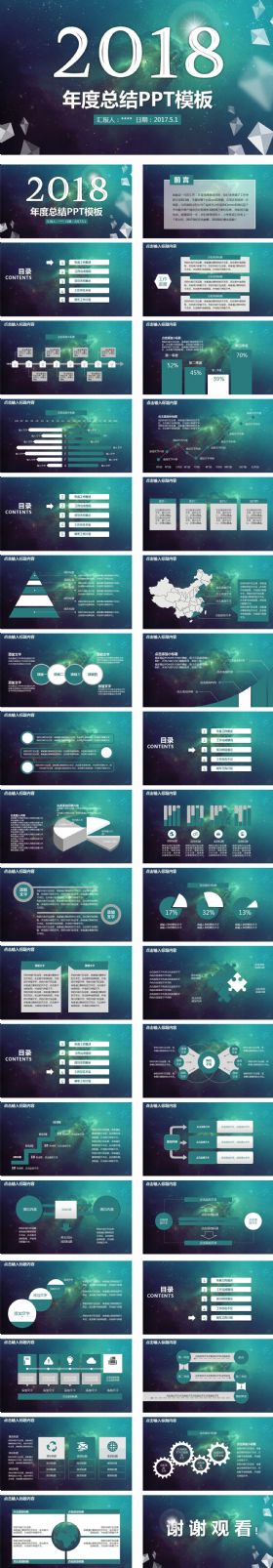 2018年度总结计划汇报PPT模版