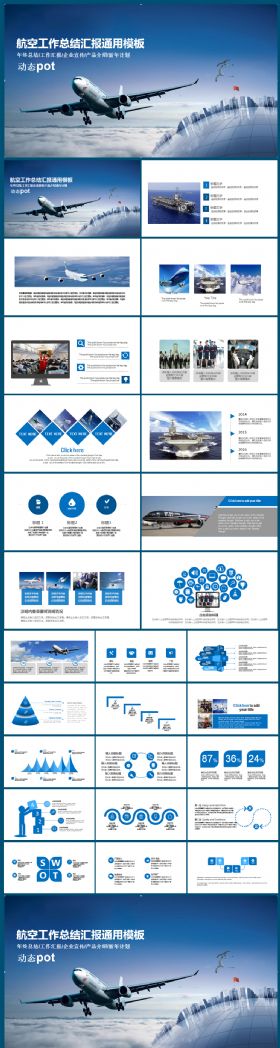 航空公司工作总结工作汇报公司文化介绍领航动态PPT模板