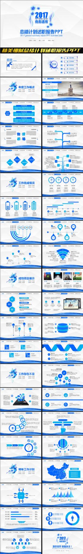 43P计划总结述职报告PPT模板