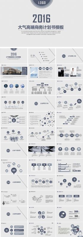 2016大气商务高端商务计划书ppt模板